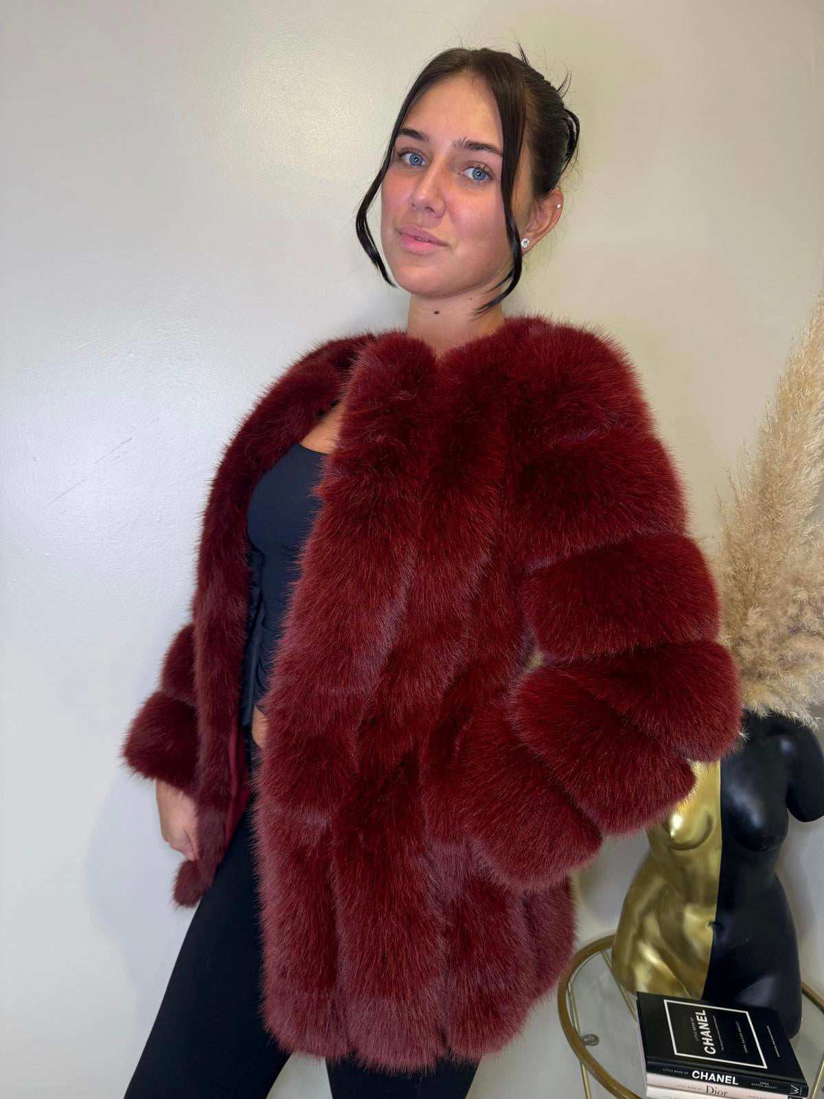 Faux Fur bubble coat longer style