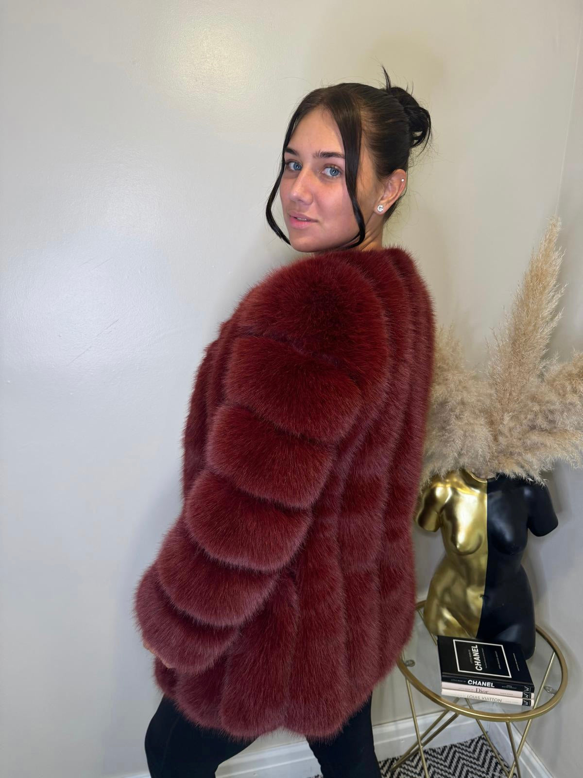 Faux Fur bubble coat longer style