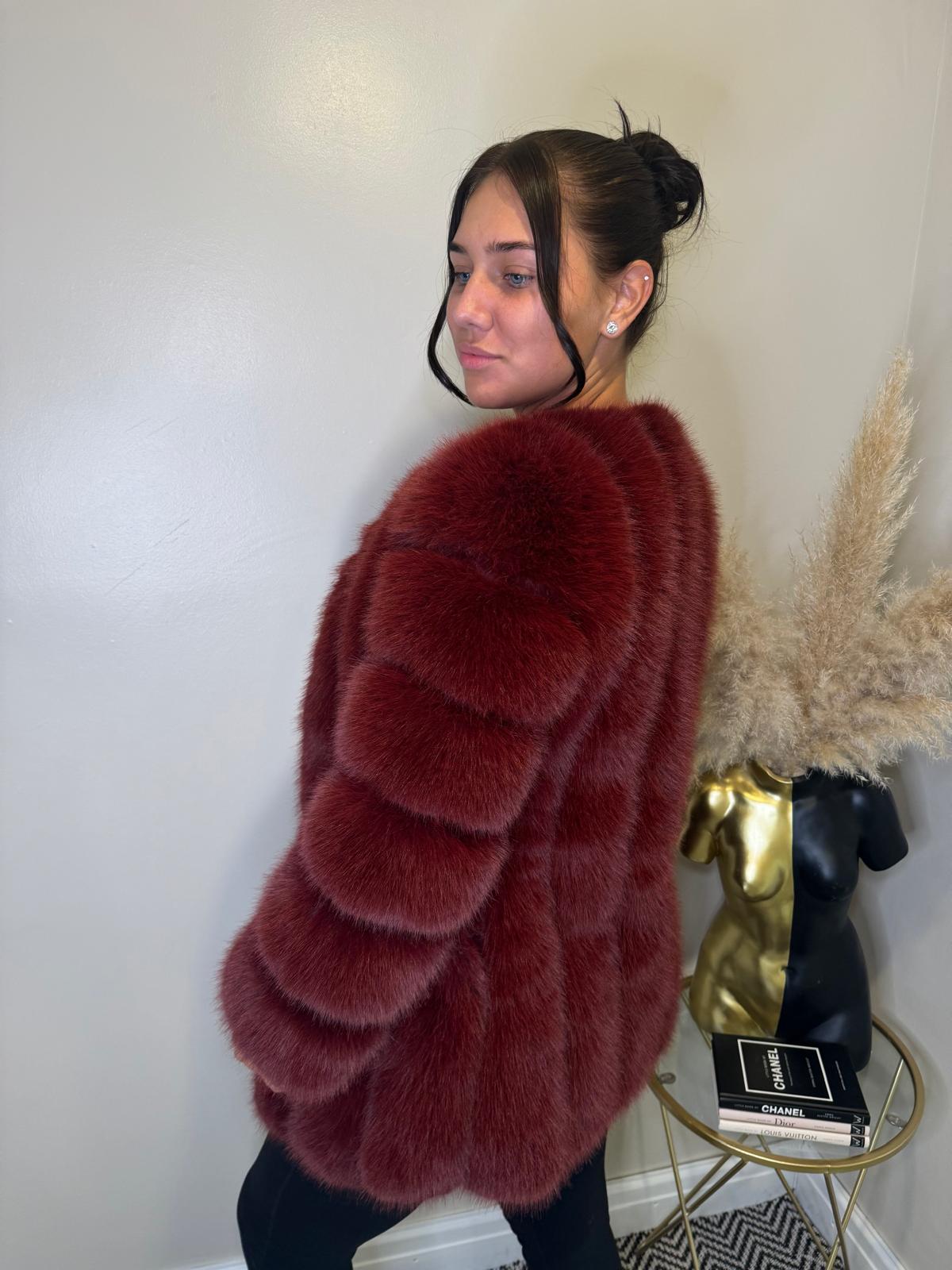 Faux Fur bubble coat longer style