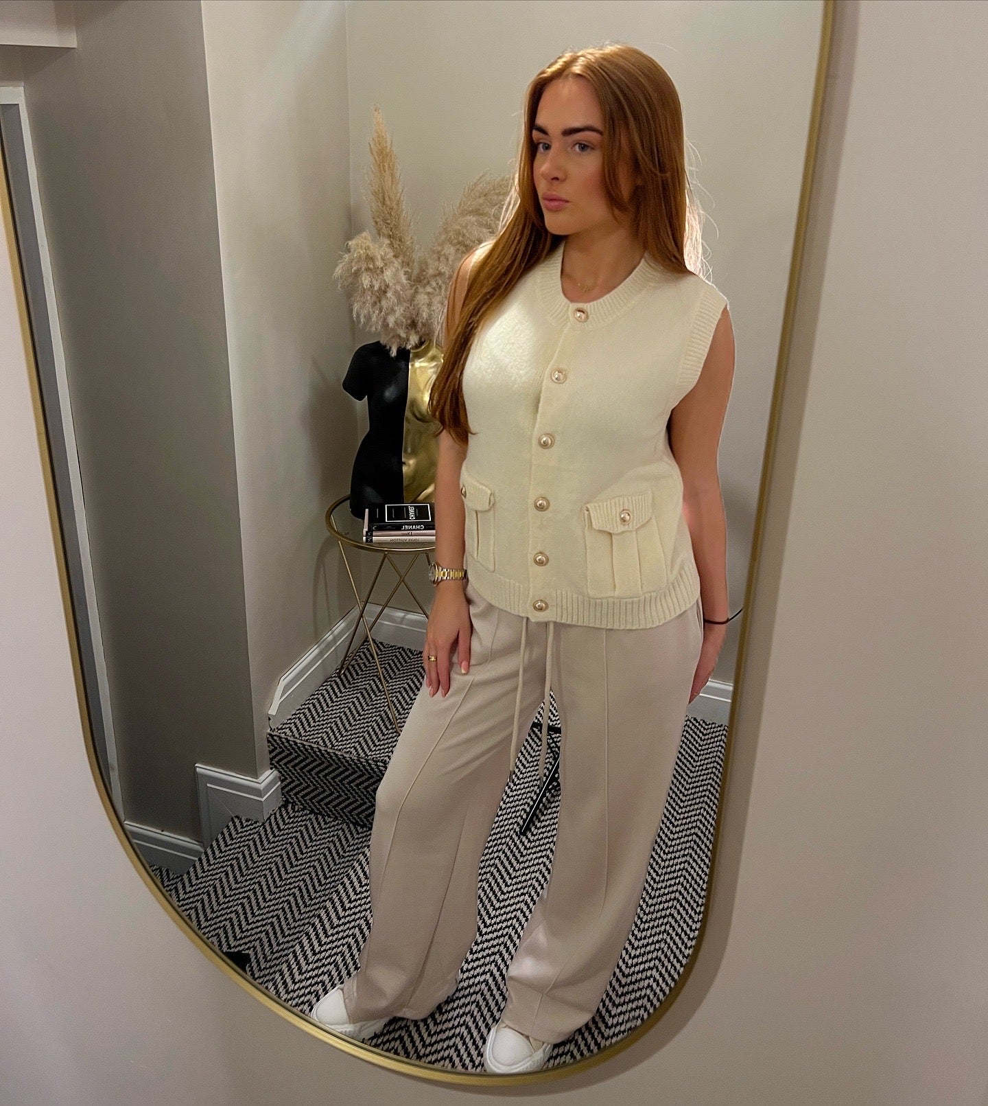‘Zara’ knitted vest in cream