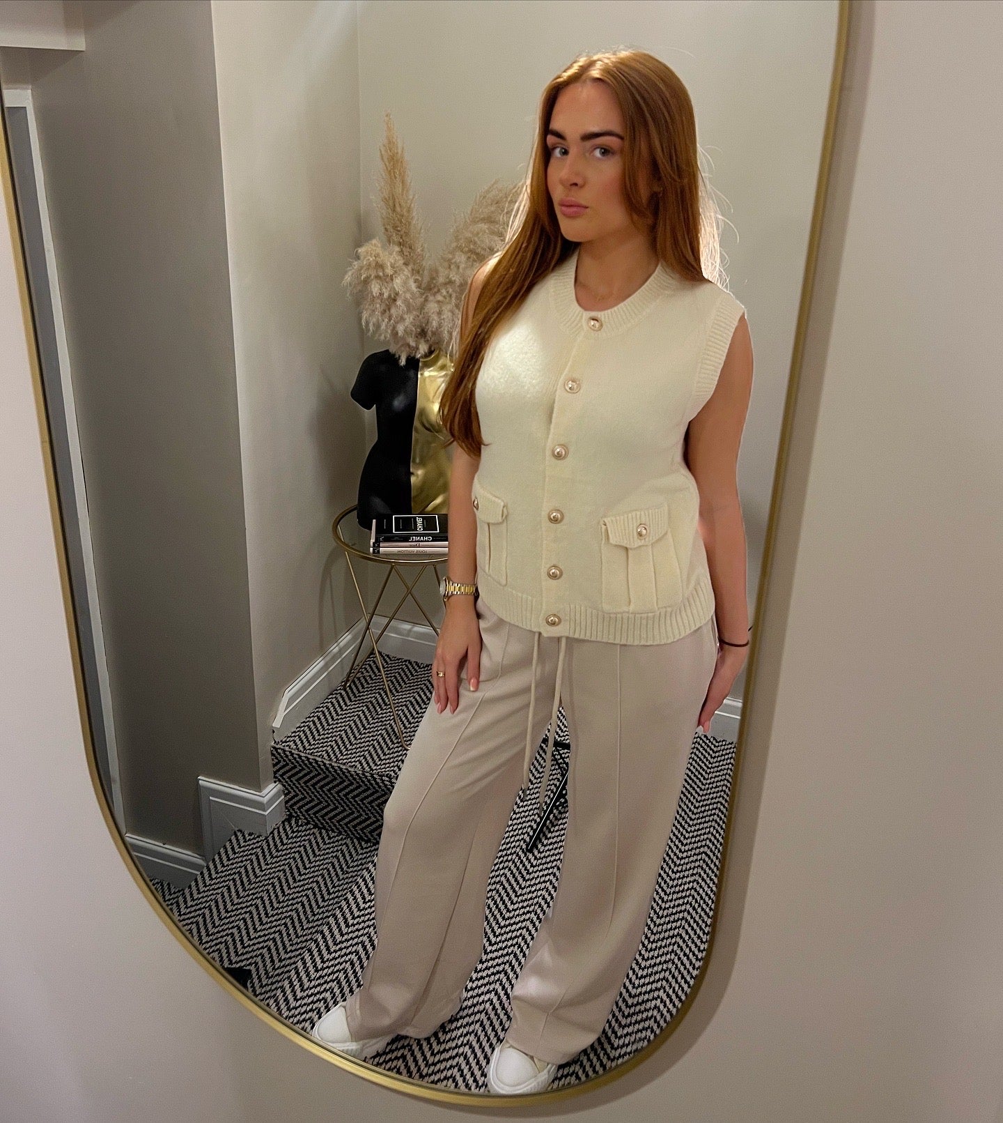 ‘Zara’ knitted vest in cream
